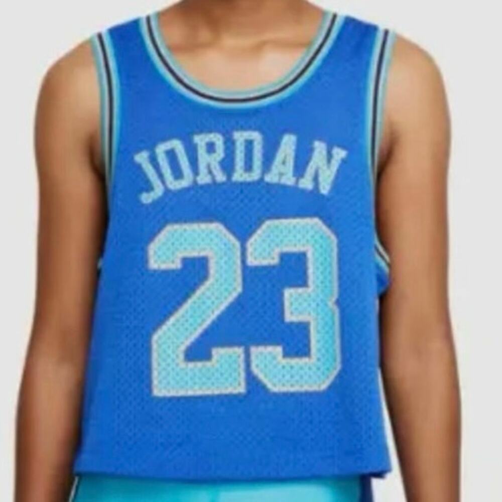 Jordan Womens Blue Sportswear 23 Pullover Round Neck Activewear Tank Top Small